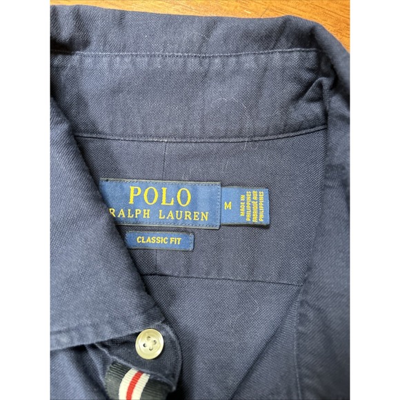 Polo Ralph Lauren Spell Out Shirt Men's Size Medium Blue Long Sleeve - Picture 3 of 14